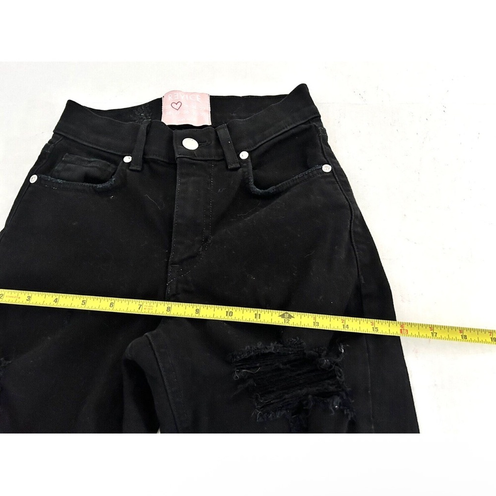 Revice | Black Skinny Leg High Rise Distressed Jeans Size 24 Black Dark Wash - Picture 7 of 10